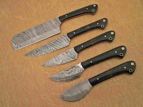 Custom Handmade Damascus Steel Chef Knife Set With Leather Roller Kit | Christmas Gift, Birthday Gift, Wedding Gift, Anniversary Gift, Valentine's Gift