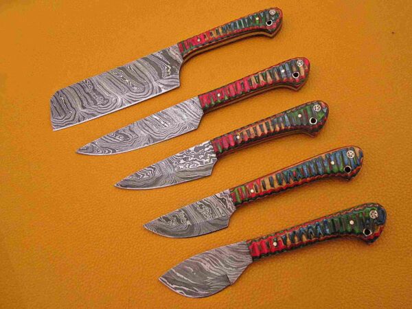 Custom Handmade Damascus Steel Chef Knife Set With Leather Roller Kit | Christmas Gift, Birthday Gift, Wedding Gift, Anniversary Gift, Valentine's Gift