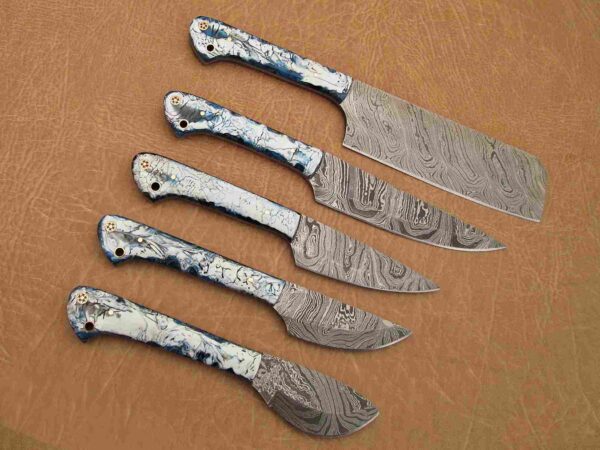 Custom Handmade Damascus Steel Chef Knife Set With Leather Roller Kit | Christmas Gift, Birthday Gift, Wedding Gift, Anniversary Gift, Valentine's Gift - Image 3