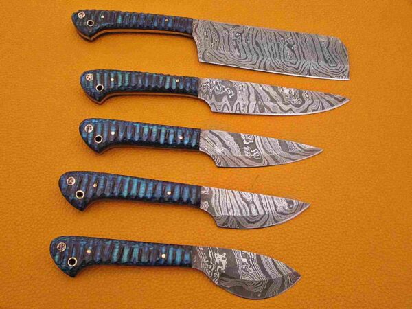 Custom Handmade Damascus Steel Chef Knife Set With Leather Roller Kit | Christmas Gift, Birthday Gift, Wedding Gift, Anniversary Gift, Valentine's Gift - Image 5