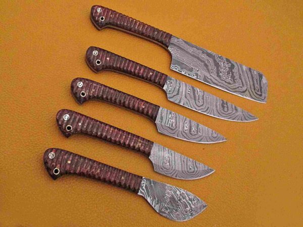 Custom Handmade Damascus Steel Chef Knife Set With Leather Roller Kit | Christmas Gift, Birthday Gift, Wedding Gift, Anniversary Gift, Valentine's Gift - Image 6