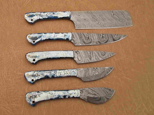 Custom Handmade Damascus Steel Chef Knife Set With Leather Roller Kit | Christmas Gift, Birthday Gift, Wedding Gift, Anniversary Gift, Valentine's Gift - Image 5