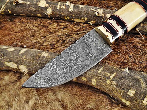 Custom Handmade Damascus Steel Hunting Skinner Knife | Christmas Gift, Birthday Gift, Wedding Gift, Anniversary Gift, Valentine's Gift - Image 3