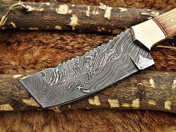 Custom Handmade Damascus Steel Tento Skinner Knife | Christmas Gift, Birthday Gift, Wedding Gift, Anniversary Gift, Valentine's Gift - Image 3