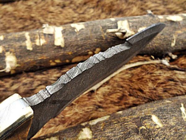 Custom Handmade Damascus Steel Gut Hook Skinner Knife | Christmas Gift, Birthday Gift, Wedding Gift, Anniversary Gift, Valentine's Gift - Image 6