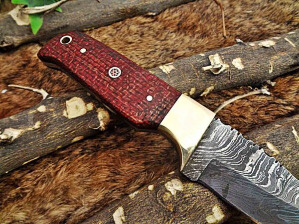 Custom Handmade Damascus Steel Gut Hook Skinner Knife | Christmas Gift, Birthday Gift, Wedding Gift, Anniversary Gift, Valentine's Gift - Image 5