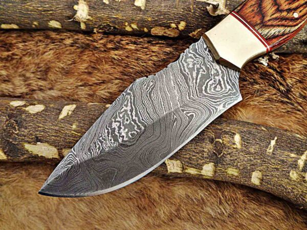 Custom Handmade Damascus Steel Skinner Knife | Christmas Gift, Birthday Gift, Wedding Gift, Anniversary Gift, Valentine's Gift - Image 3