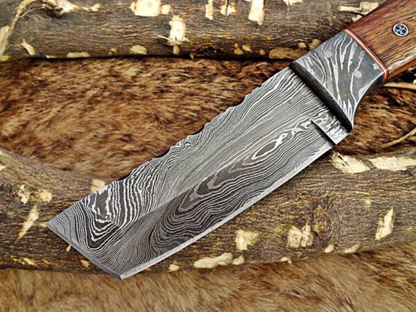 Custom Handmade Damascus Steel Tento Skinner Knife | Christmas Gift, Birthday Gift, Wedding Gift, Anniversary Gift, Valentine's Gift - Image 3