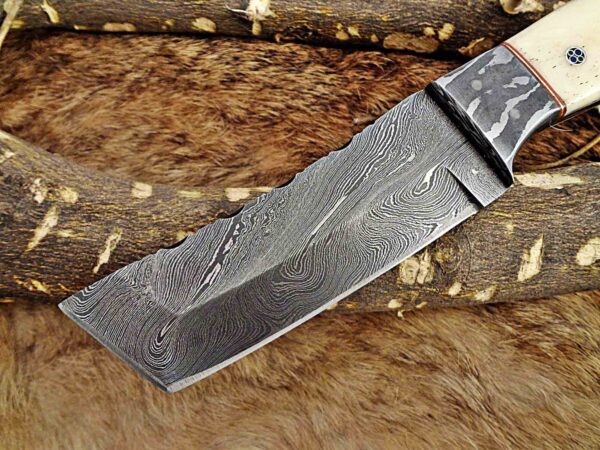 Custom Handmade Damascus Steel Tento Skinner Knife | Christmas Gift, Birthday Gift, Wedding Gift, Anniversary Gift, Valentine's Gift - Image 3