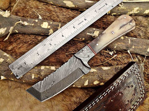 Custom Handmade Damascus Steel Tento Skinner Knife | Christmas Gift, Birthday Gift, Wedding Gift, Anniversary Gift, Valentine's Gift