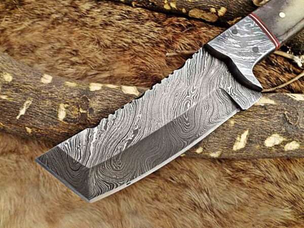 Custom Handmade Damascus Steel Tento Skinner Knife | Christmas Gift, Birthday Gift, Wedding Gift, Anniversary Gift, Valentine's Gift - Image 3