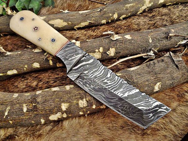 Custom Handmade Damascus Steel Tento Skinner Knife | Christmas Gift, Birthday Gift, Wedding Gift, Anniversary Gift, Valentine's Gift - Image 4