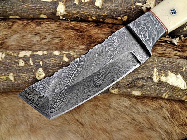 Custom Handmade Damascus Steel Tento Skinner Knife | Christmas Gift, Birthday Gift, Wedding Gift, Anniversary Gift, Valentine's Gift - Image 3