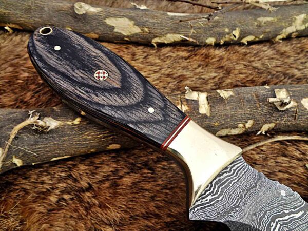 Custom Handmade Damascus Steel Gut Hook Skinner Knife | Christmas Gift, Birthday Gift, Wedding Gift, Anniversary Gift, Valentine's Gift - Image 5