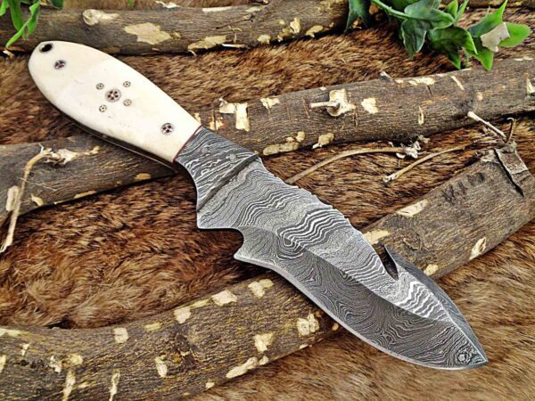 Custom Handmade Damascus Steel Gut Hook Skinner Knife | Christmas Gift, Birthday Gift, Wedding Gift, Anniversary Gift, Valentine's Gift