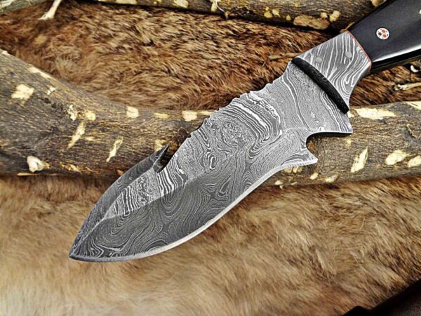 Custom Handmade Damascus Steel Gut Hook Skinner Knife | Christmas Gift, Birthday Gift, Wedding Gift, Anniversary Gift, Valentine's Gift - Image 3