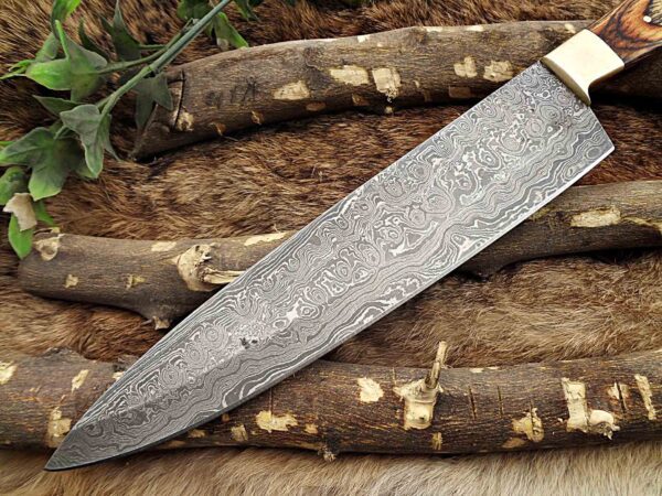 Custom Handmade Damascus Steel Chef Knife | Christmas Gift, Birthday Gift, Wedding Gift, Anniversary Gift, Valentine's Gift - Image 3