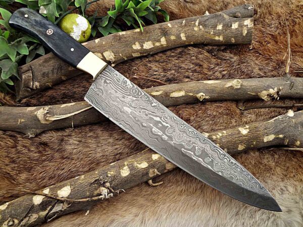 Custom Handmade Damascus Steel Chef Knife | Christmas Gift, Birthday Gift, Wedding Gift, Anniversary Gift, Valentine's Gift - Image 5