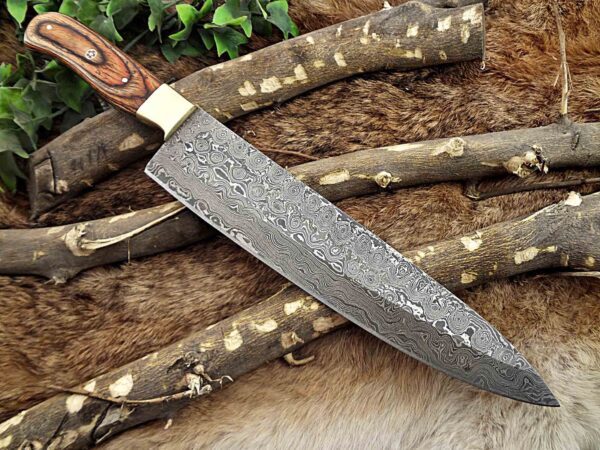 Custom Handmade Damascus Steel Chef Knife | Christmas Gift, Birthday Gift, Wedding Gift, Anniversary Gift, Valentine's Gift - Image 5