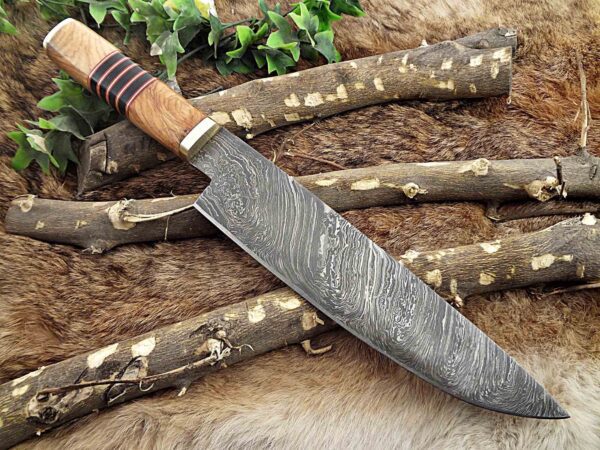 Custom Handmade Damascus Steel Chef Knife | Christmas Gift, Birthday Gift, Wedding Gift, Anniversary Gift, Valentine's Gift - Image 5