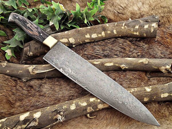 Custom Handmade Damascus Steel Chef Knife | Christmas Gift, Birthday Gift, Wedding Gift, Anniversary Gift, Valentine's Gift - Image 5