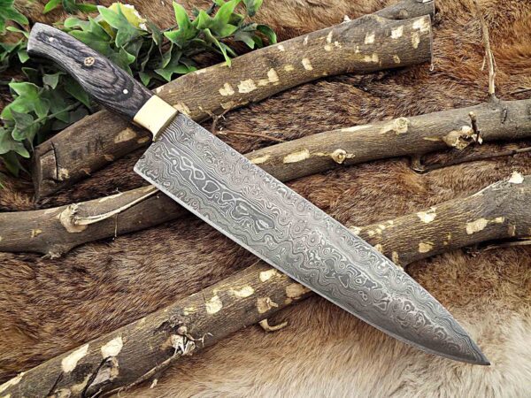 Custom Handmade Damascus Steel Chef Knife | Christmas Gift, Birthday Gift, Wedding Gift, Anniversary Gift, Valentine's Gift - Image 5