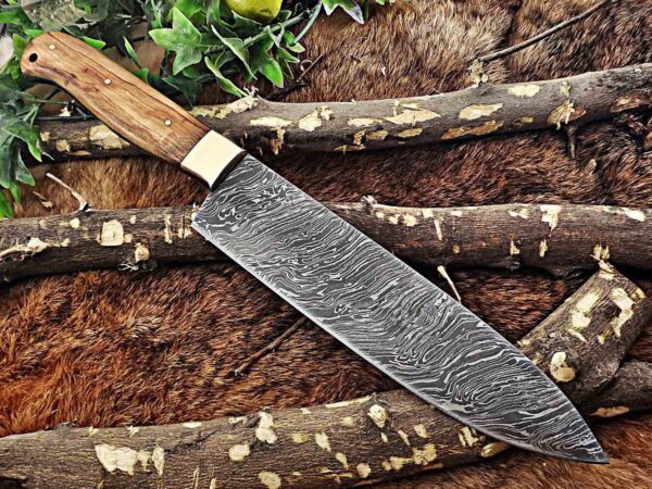 Custom Handmade Damascus Steel Chef Knife | Christmas Gift, Birthday Gift, Wedding Gift, Anniversary Gift, Valentine's Gift - Image 2