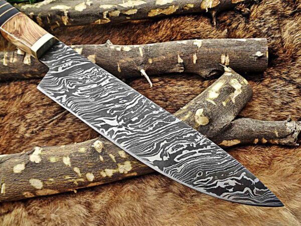 Custom Handmade Damascus Steel Chef Knife | Christmas Gift, Birthday Gift, Wedding Gift, Anniversary Gift, Valentine's Gift - Image 6