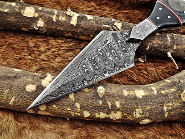 Custom Handmade Damascus Steel Skinner/Dagger Knife | Christmas Gift, Birthday Gift, Wedding Gift, Anniversary Gift, Valentine's Gift - Image 3