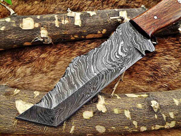 Custom Handmade Damascus Steel Tento Skinner Knife | Christmas Gift, Birthday Gift, Wedding Gift, Anniversary Gift, Valentine's Gift - Image 3