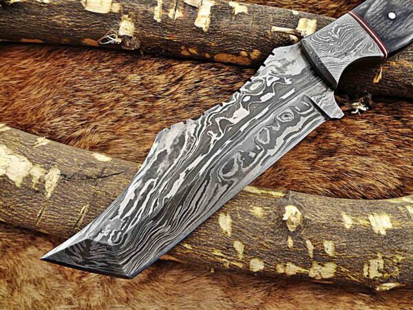 Custom Handmade Damascus Steel Tento Skinner Knife | Christmas Gift, Birthday Gift, Wedding Gift, Anniversary Gift, Valentine's Gift - Image 3