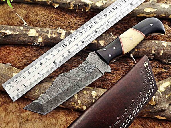 Custom Handmade Damascus Steel Tento Skinner Knife | Christmas Gift, Birthday Gift, Wedding Gift, Anniversary Gift, Valentine's Gift