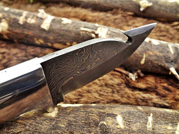 Custom Handmade Damascus Steel Gut Hook Skinner Knife | Christmas Gift, Birthday Gift, Wedding Gift, Anniversary Gift, Valentine's Gift - Image 6