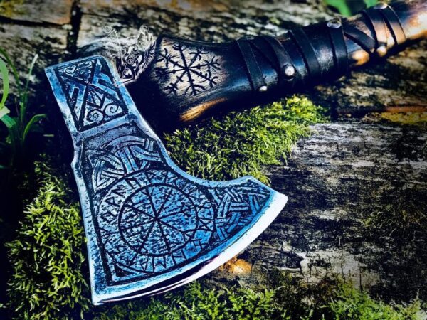 Viking Runes Helm of Awe Symbol Etched Blade Viking Axe Best Axe For Camping Hatchet | Best Gift For Him - Image 5